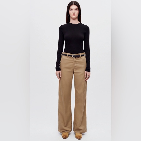 SOLD - Re/Done - 40’s trouser/Super Wide Trouser- khaki - Size 25 (NWT) - Picture 1 of 7